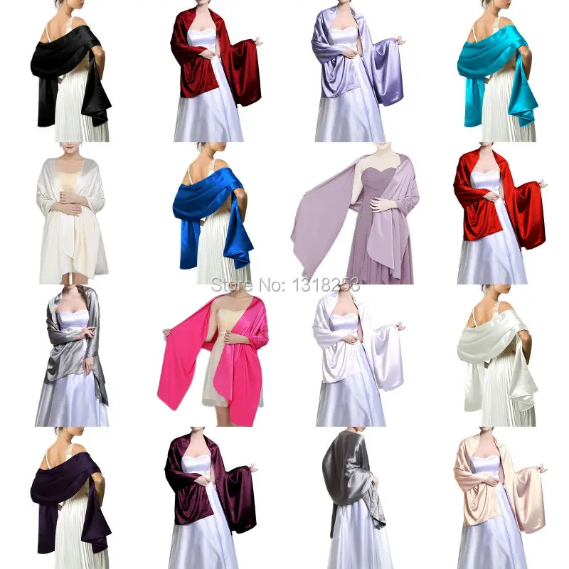 Элегантные Свадебные накидки сатиновые длинные шарфы для женщин вечеринки 200*70