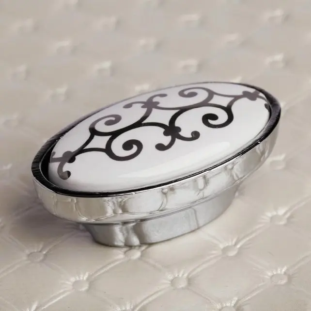 Керамические ручки белого и серебристого цвета Мебельная ручка уникальный ящик