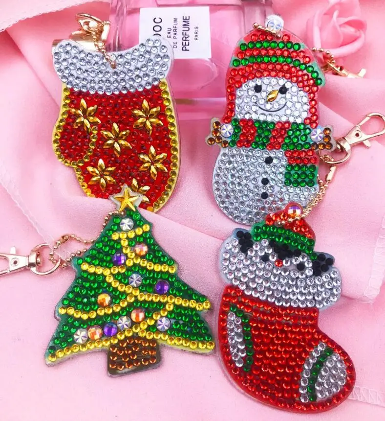 Diamond keychain DIY Специальная Алмазная картина Автомобиль Мотоцикл Рождественский подарок декоративный брелок Женская сумка подвеска брелок ювелирный брелок для ключей a139 - Color: Diamond keychain