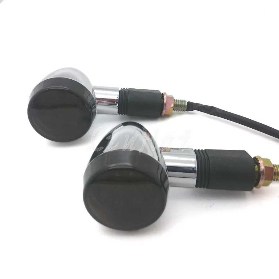 Универсальный хромированный светодиодный индикатор поворота пули для мотоцикла