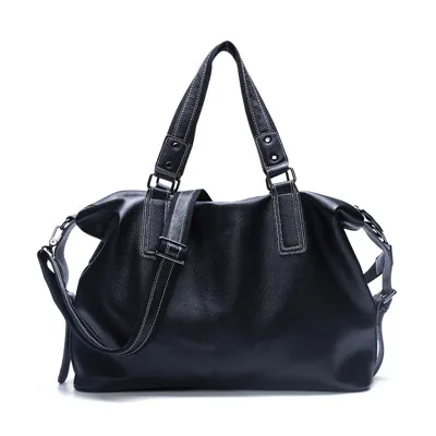 litchi black Корейский стиль, модная сумка из натуральной кожи, винтажная, первый слой, коровья кожа, повседневная мужская сумка, большой объем, 44 см, мужские дорожные сумки - Цвет: litchi black