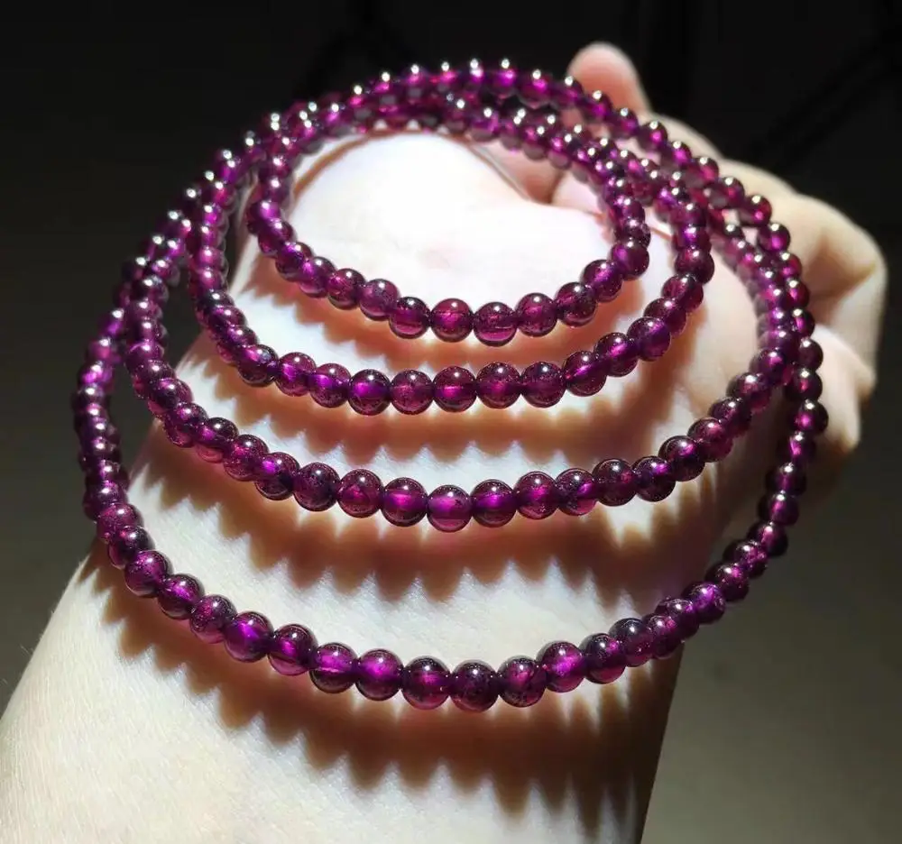 Бесплатная доставка 3 8 мм 4 круга натуральный винный красный гранат кристально