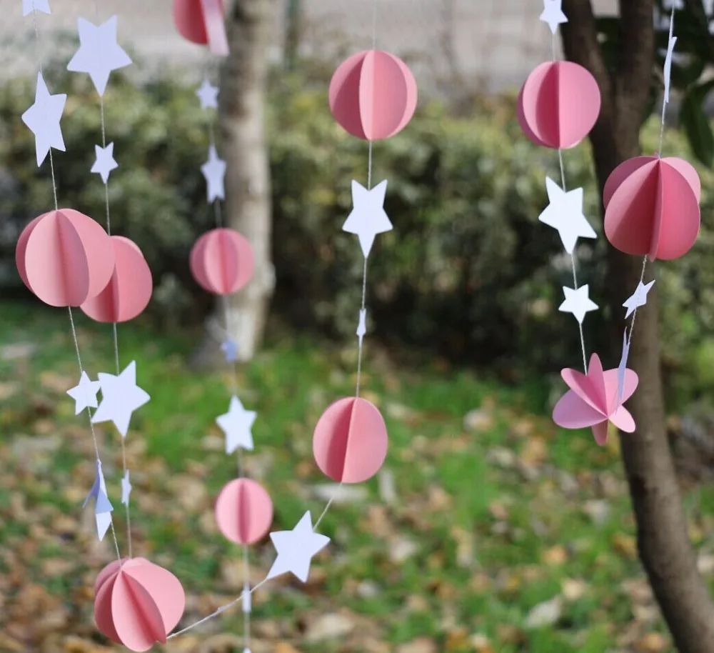 5 шт Розовый Свадебный Декор 3D бумага Гирлянда реквизит для фото воздушный шар