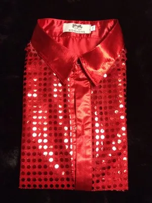 Детская рубашка для шоу со сверкающими блестками сценические костюмы мужская