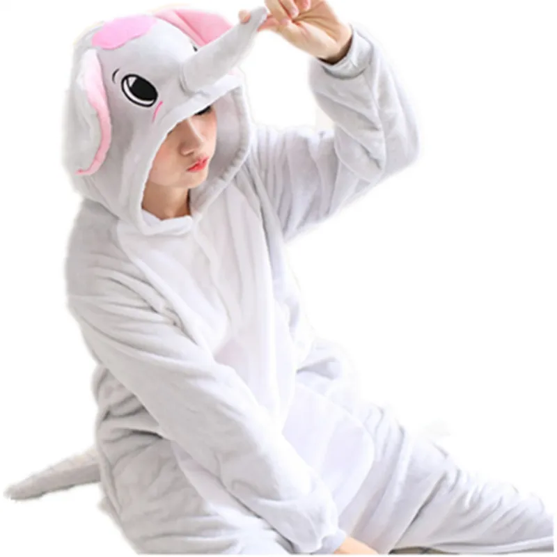 

Cartoon Anime Cute Lovely Gray Elephant Onesie Halloween Cosplay Animals White Elephant Adult fleece Pajamas Sleepwear Jumpsuit