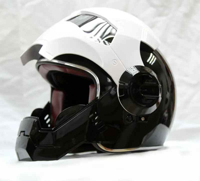 Шлем мотоциклетный с открытым лицом для мужчин и женщин черный белый цвета 610 ABS |