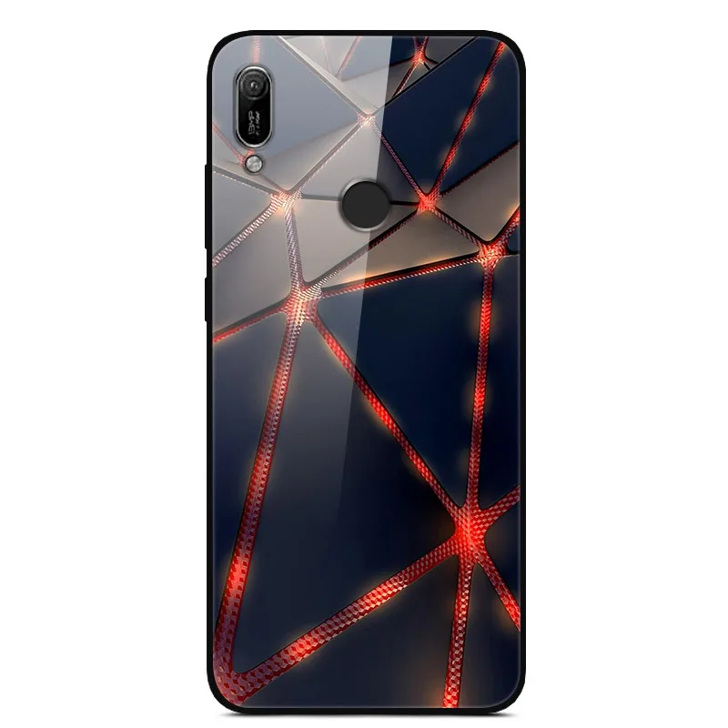 Для huawei Y6 Prime чехол из закаленного стекла чехол твердая задняя крышка чехол для телефона для huawei Y6 Y6 Prime TPU бампер чехол s