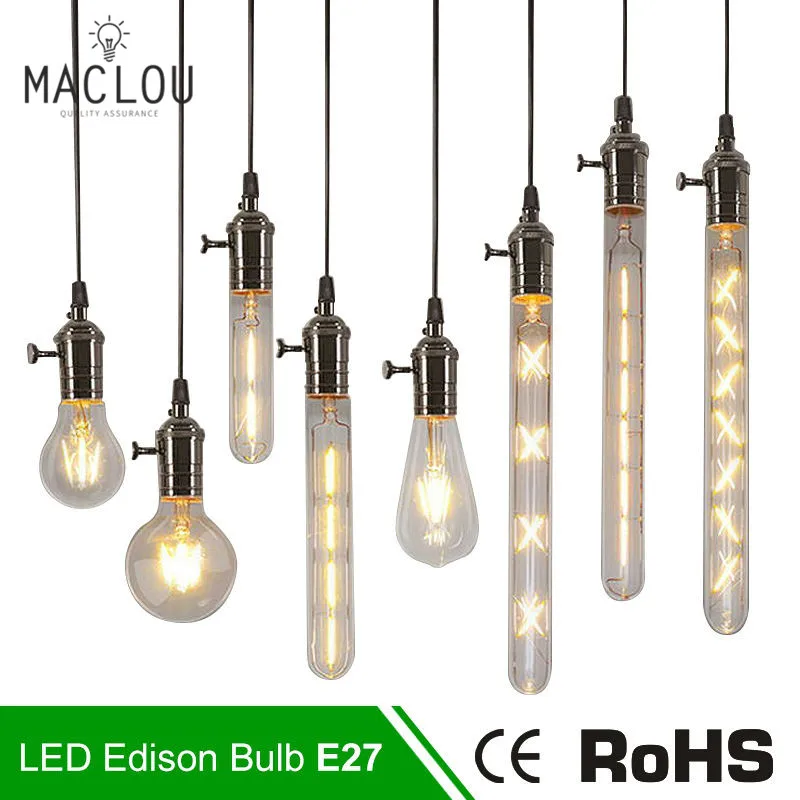 Edison Lampadine светодиодный E27 Светодиодный светильник Эдисона лампа накаливания E14 G80
