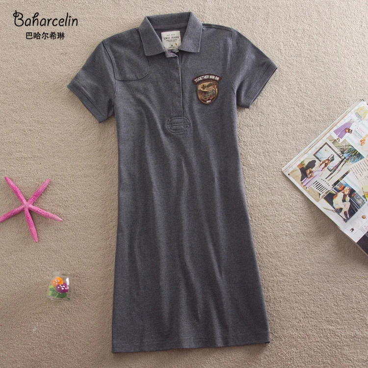 Повседневные платья поло Baharcelin M ~ 3XL с вышивкой женские летние топы одежда