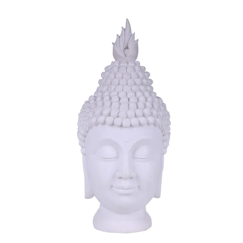 

Sandstone Resin Buddha Head Buddhism Creative Statue Craft Southeast Asian Buddhist style Figurine Ornament Home Decor L3350