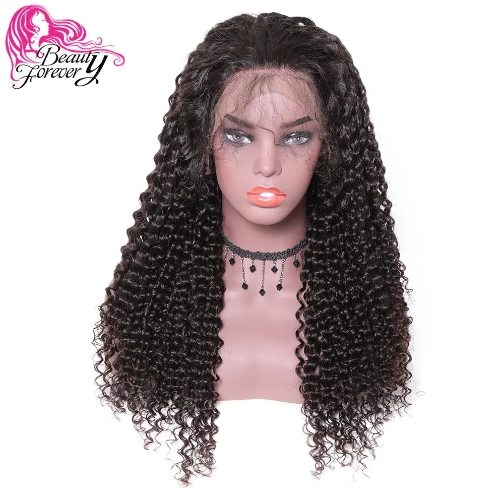 BeautyForever малазийские кудрявые полные парики шнурка 100% Remy человеческих волос 14 24
