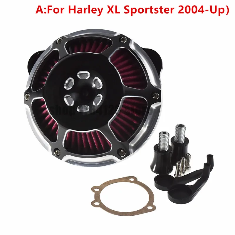 with logo Motorcycle Air Inflow Intake Filter For Harley Sportser XL 883 1200 04-19 Touring Street Road Glide 08-18 Dyna FXDLS Softail - Цвет: with logo