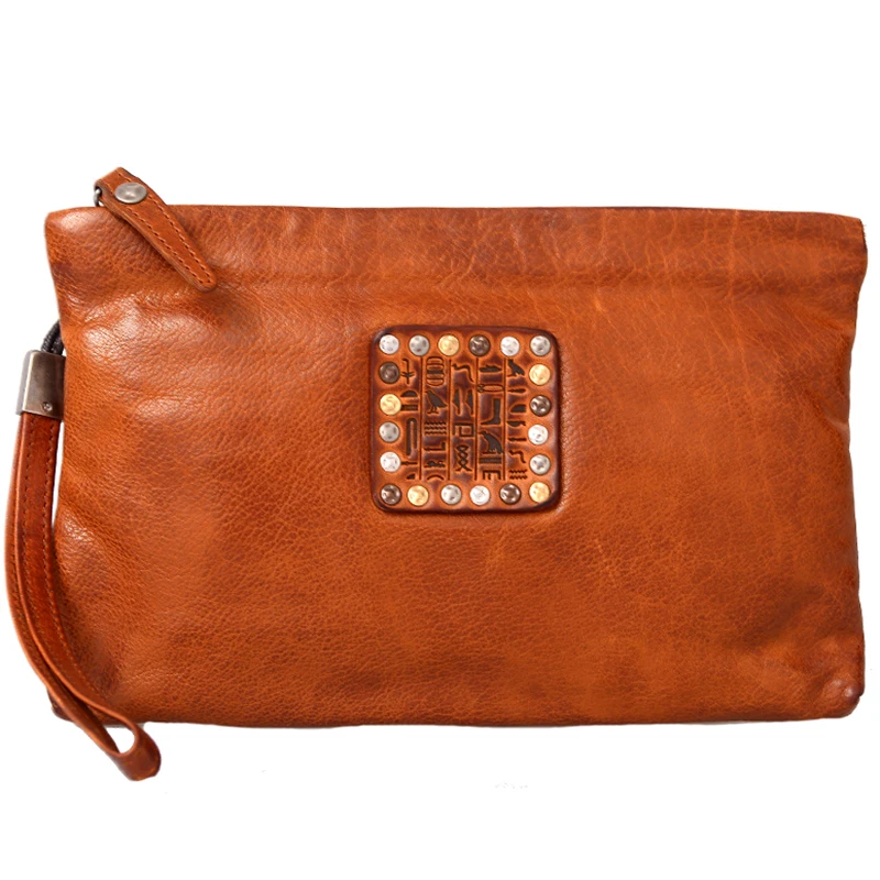 Оригинальный мужской клатч из натуральной коровьей кожи в стиле ретро кошелек
