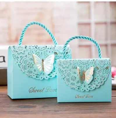 30 шт свадебные бумажные подарочные пакеты с ручками Свадебные сувениры для