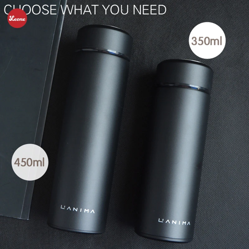 Hot 350/450ml man advanced Calmly Business Thermos Insulation Vacuum Cup Mirror cup lid Tea separated office Straight flasks | Дом и сад