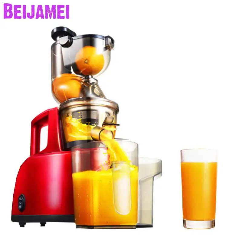 

BEIJAMEI Wholesale low speed orange slow juicer machine electric firut extractor fruit vegetable juicer with big diameter