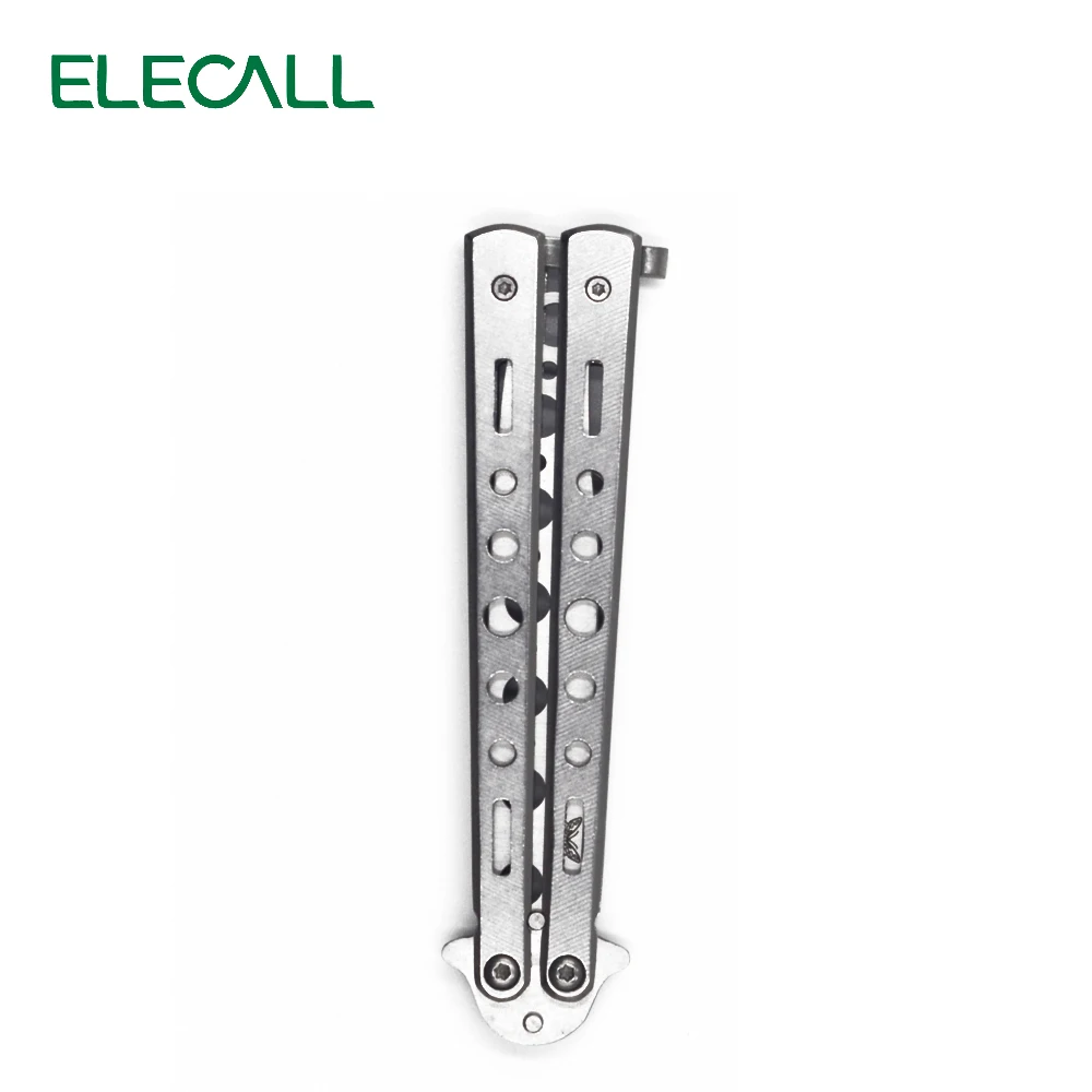 ELECALL butterfly Knife butterfly trainer balisong training tool folding knife self defense knife white not sharpened
