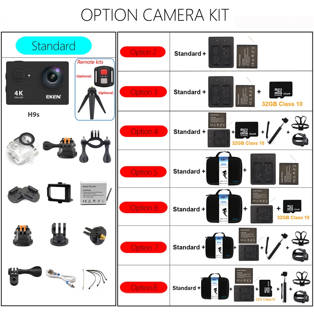 Экшн камера EKEN H9s 4K Wi Fi Ultra HD водонепроницаемая|sport camera|action camera4k wifi |
