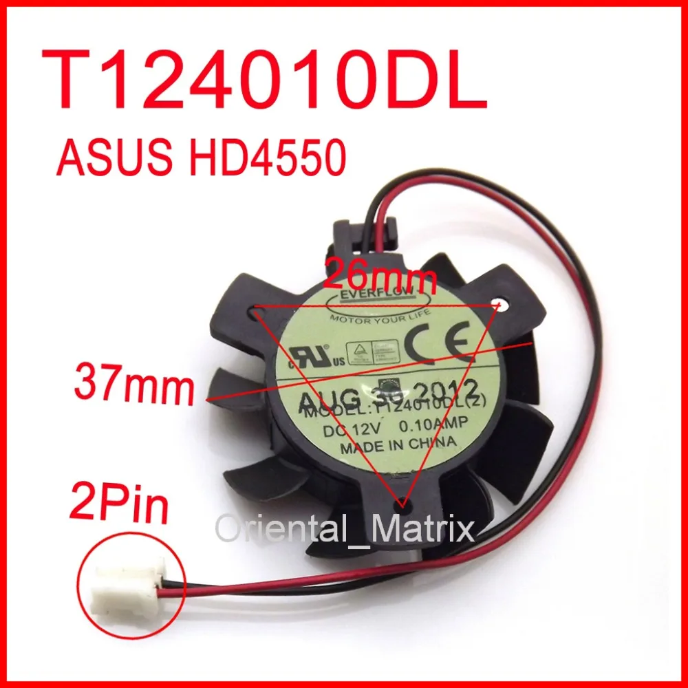 Cooler para Placa de Vídeo Asus T124010dl 12v 0.1a 37 mm para Asus Hd4550 Hd5570 Ventiladores e resfriadores