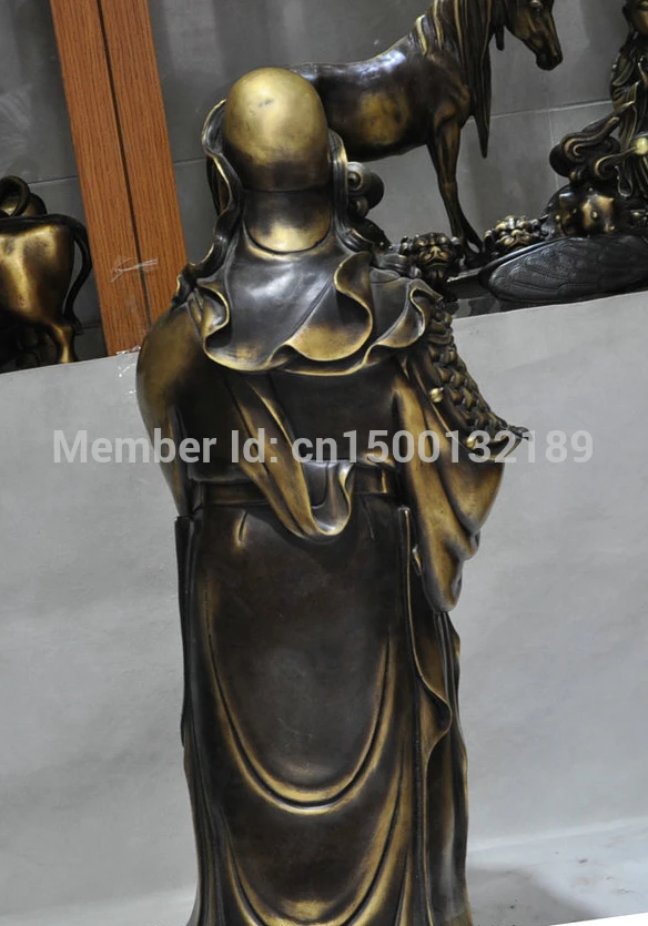 SCY 00122 32 'китайская фэншуй народная бронзовая стойка Guan Gong Yu воин Бог рыцарь