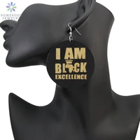 somesoor engraved wood african earrings 2019 i am black excellence afrocentric crown map photos jewelry for women gift