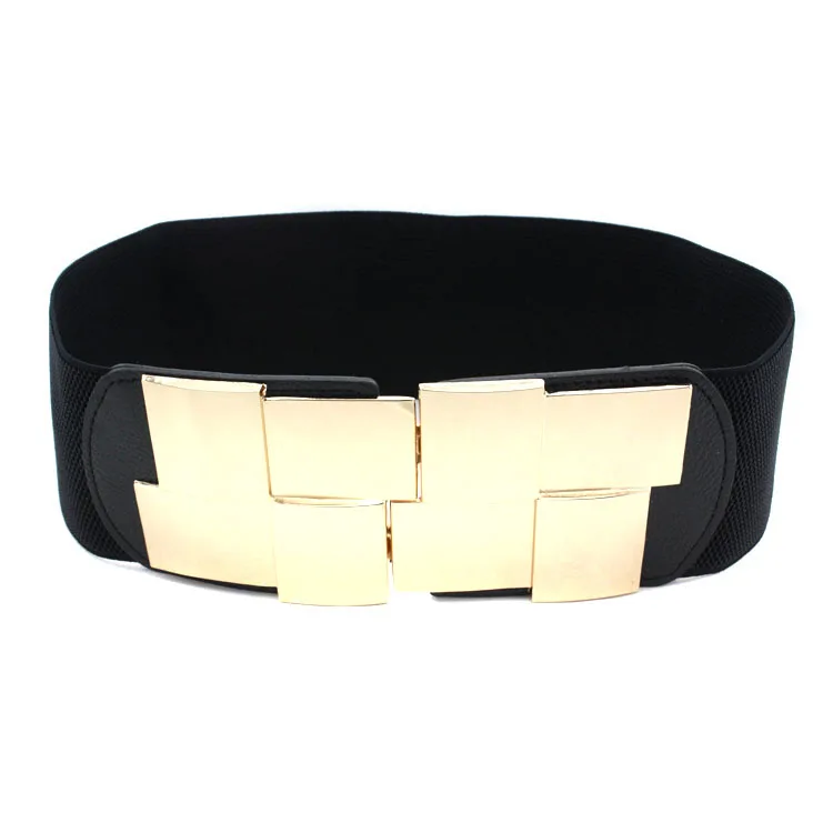 Ремень Эластичный Женский черный 7 5 см|womens gold belt|wide elastic black beltgold belt |