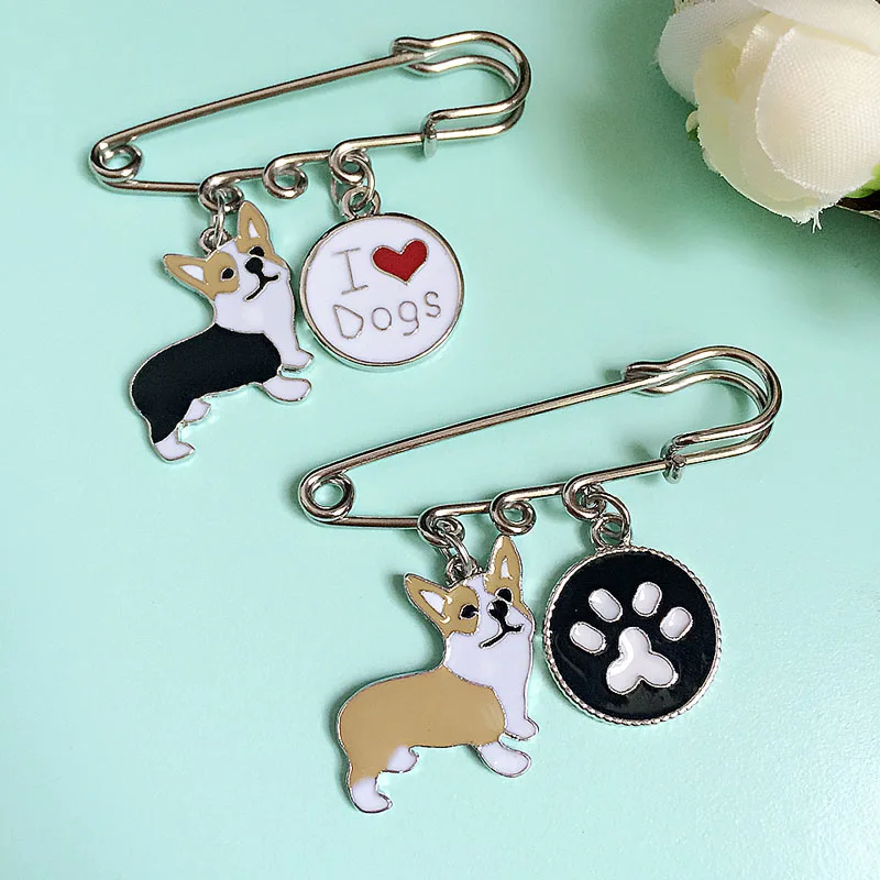 Брошь Булавки Броши для Женщин Тедди Бульдоги Собаки Женщина Подвеска