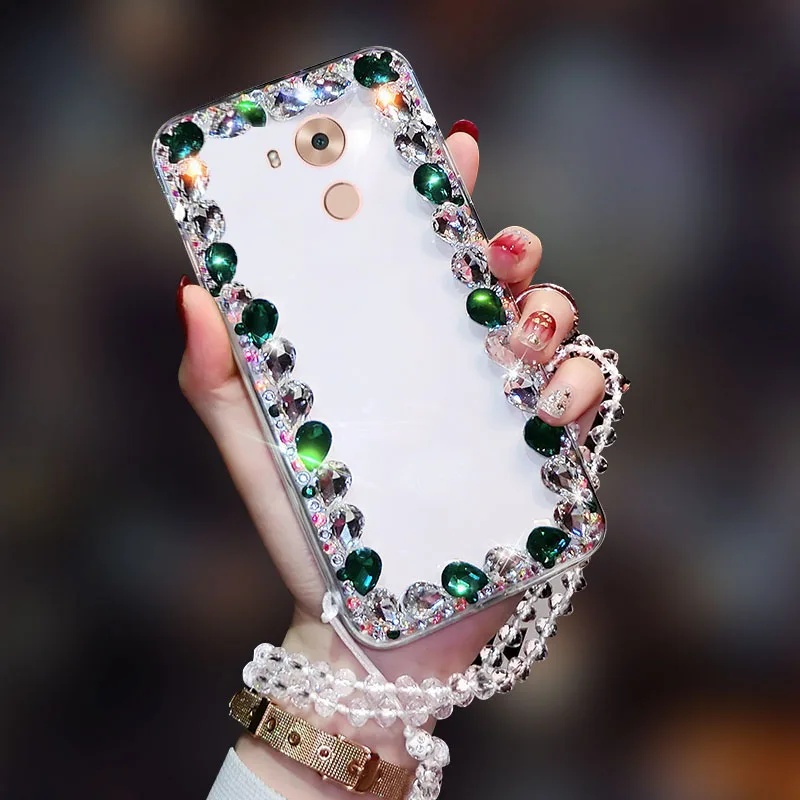 For Huawei mate8 four sides big flash drill mobile phone shell fashion transparent anti-drop send white beads | Мобильные телефоны