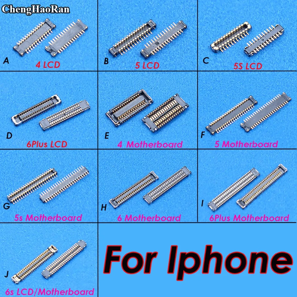 ChengHaoRan Новый сенсорный ЖК-дисплей FPC Разъем для iPhone 4 5 5S 6 6S 6Plus разъем платы дисплея