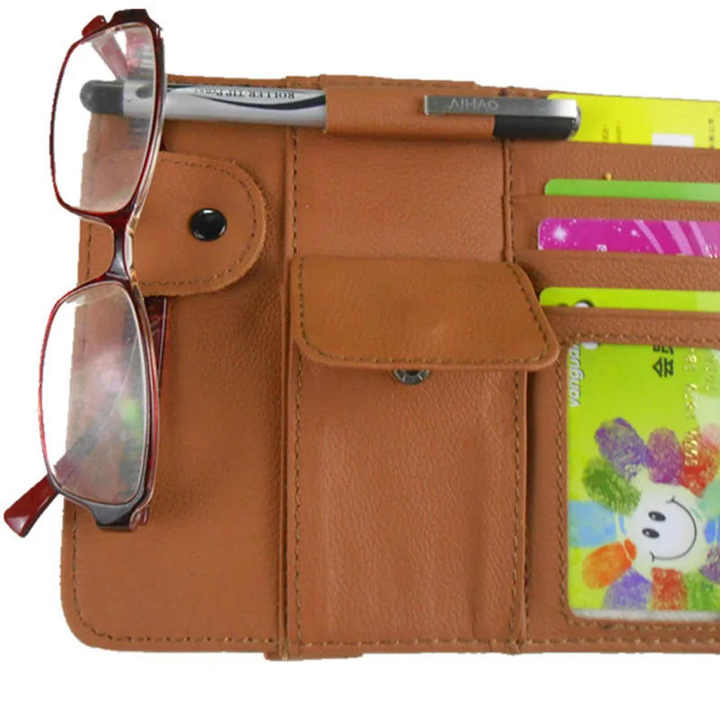 Дорожная Автомобильная кожаная многофункциональная коробка для компакт дисков