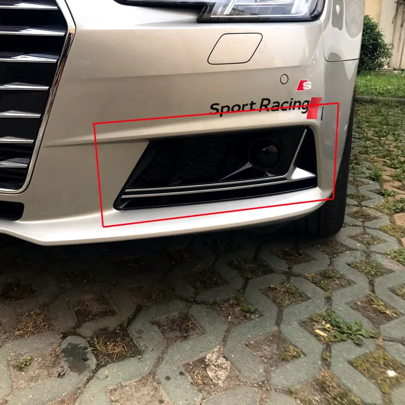 Для Audi A4 B9 модифицированный S4 стиль 2016UP черный Передний противотуманный светильник противотуманная фара крышка решетка Стайлинг автомобильной решетки стандартный бампер