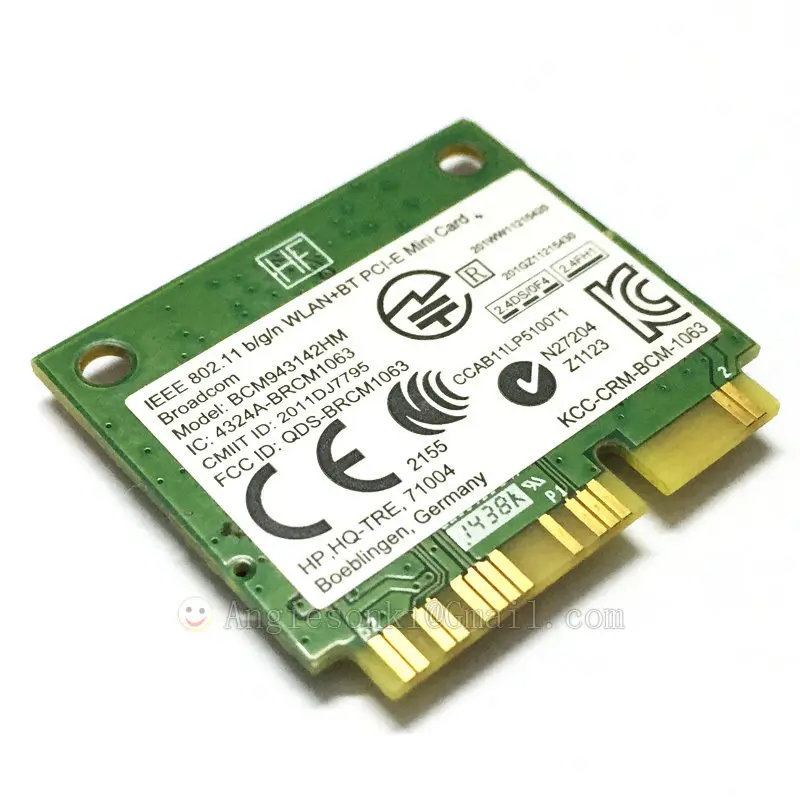 BCM943142HM 802.11bgn 1x1 Wi-Fi+ Bluetooth 4,0 ВМП WLAN адаптер 753076-001 аккумулятор большой емкости для hp 430 440 445 450 G2 M6 Broadcom BCM43142