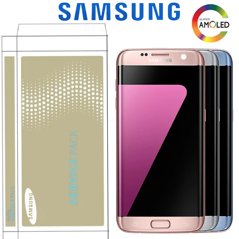 5,5 ''сменный ЖК-дисплей для SAMSUNG S7 Edge Pantalla G935 G935F с рамкой+ Сервисный пакет