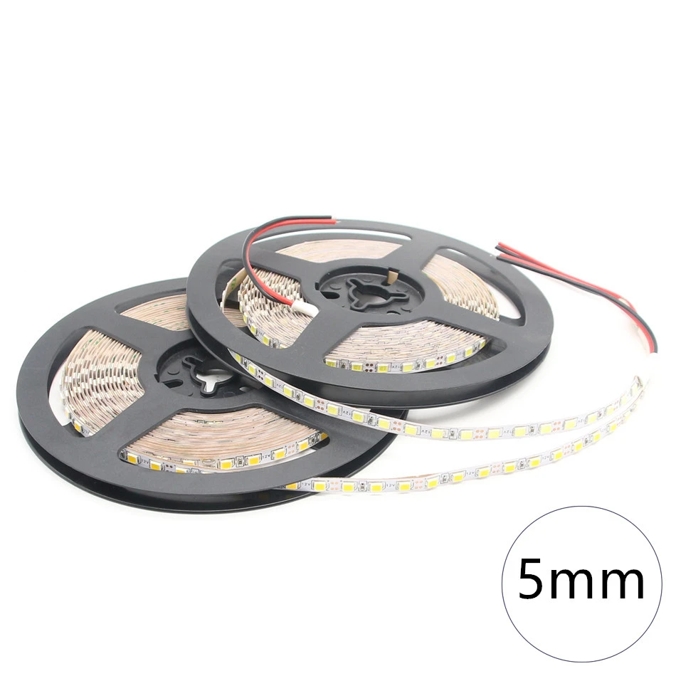 SMD 2835 DC 12V Fita Светодиодная лента 5 мм ультра узкая панель не Водонепроницаемая Tira