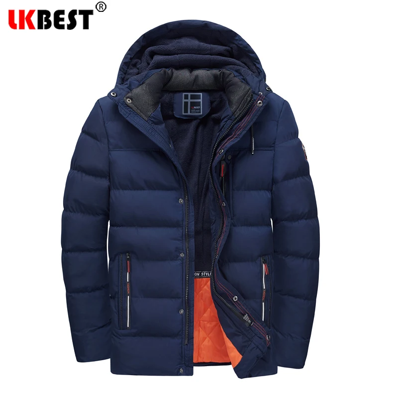 Новинка Утепленное зимнее пальто LKBEST Мужская толстовка парки ветрозащитная