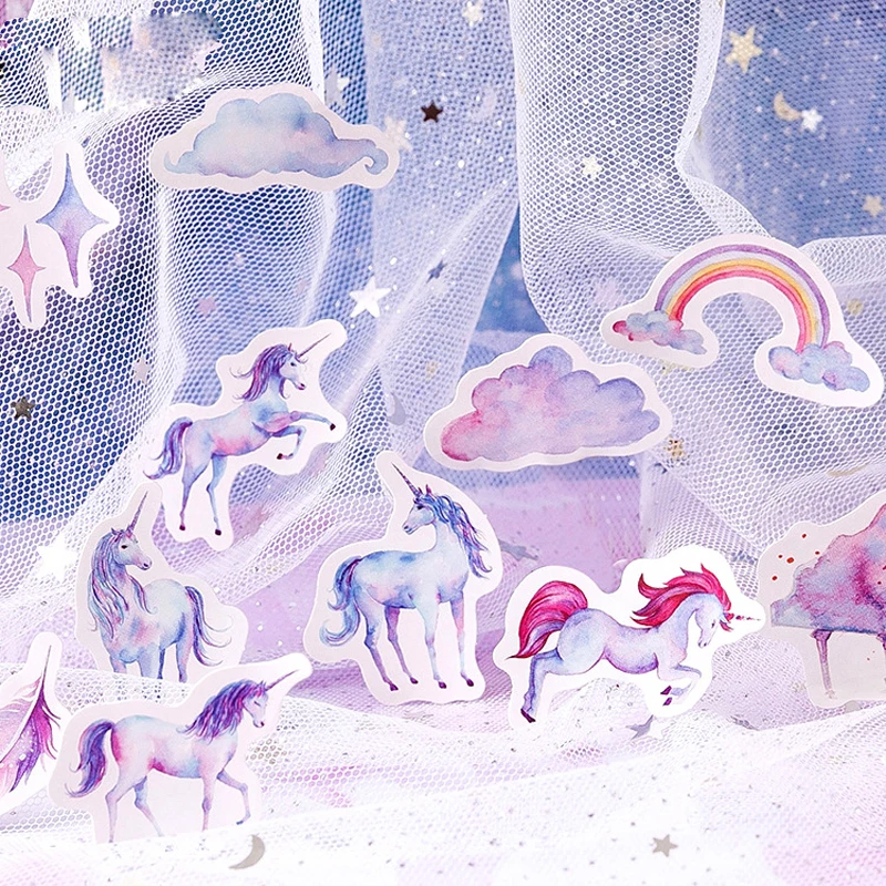 46 шт./кор. Dream Звездный и единорог Клей DIY стикер наклейка альбом дневник