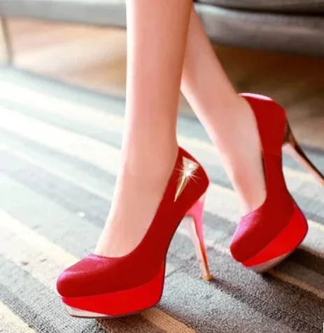 Black Blue Purple Red Brand New Design Sexy Bottom High Heel Shoes Dress Wedding Party Fashion Women Platform Pumps | Обувь