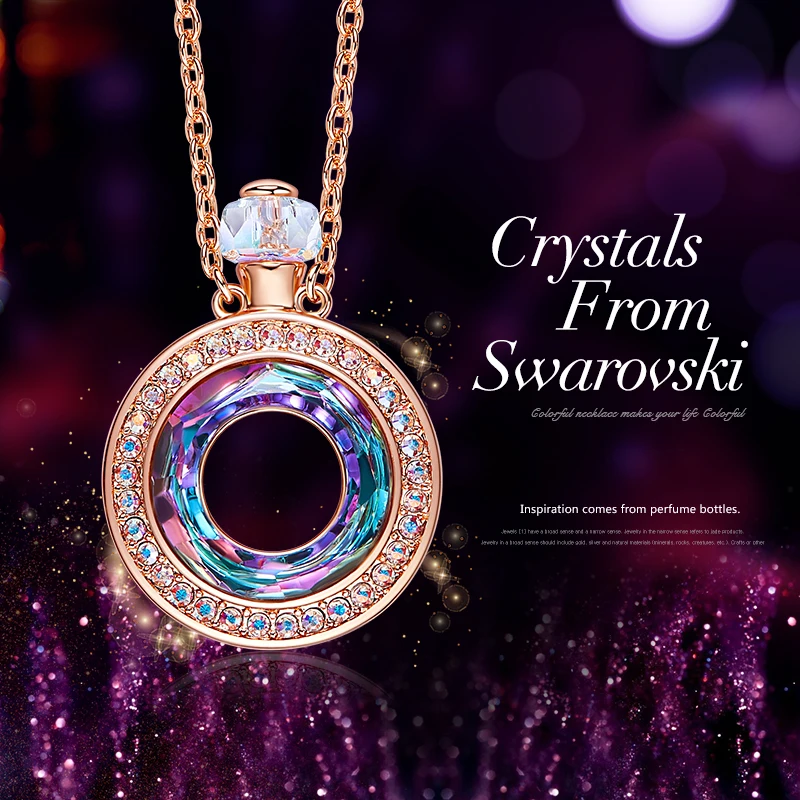 CDE украшенное кристаллами Swarovski Ожерелье Подвеска флакон духов ожерелье женское изысканное ювелирное изделие подарок на день матери