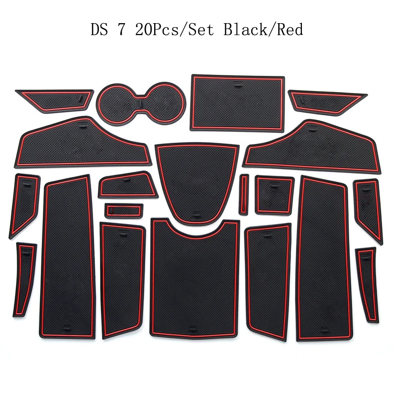 

For Citroen DS7 Rubber Mat Door Mat Anti-Slip Cup Pad Interior Decoration Accessory Styling Gate Slot Pad