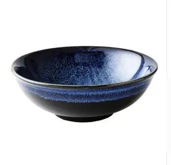 1 Japanese Kilnglazed Ceramic Noodle Bowl Rice Bowl Family Restaurant Ramen Bowl Large Soup Bowl Fruit Salad Instant Noodle - Цвет: 1