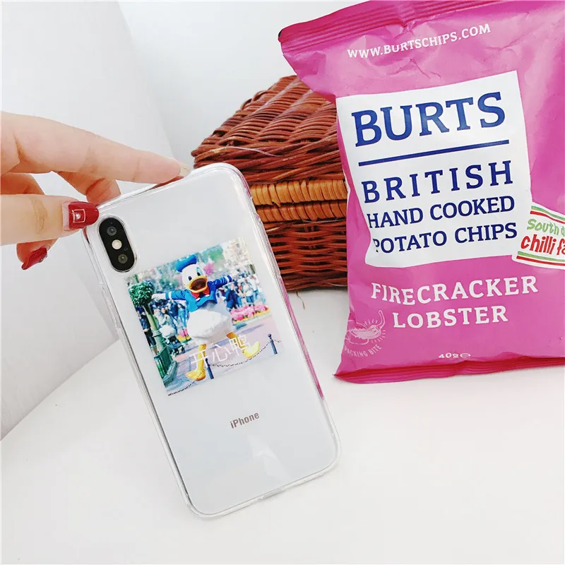 Fashion Go Fighting Duck Kawaii Case for iPhone6 7 8 Plus X Clear Tpu Lovely Chinese iPhoneX 6s 8Plus (LES901) |