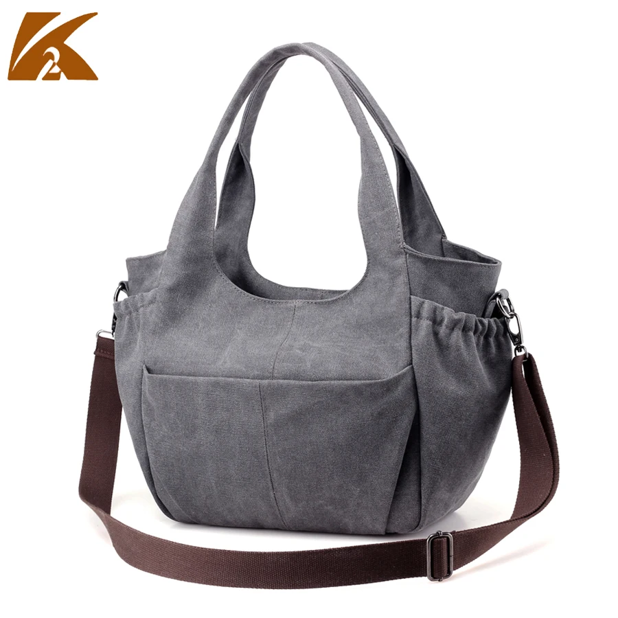 Женская Холщовая Сумка-тоут KVKY сумка-мессенджер через плечо дизайнерские сумки