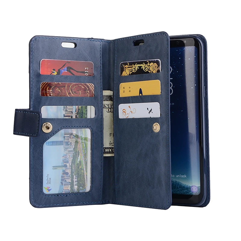 Роскошный винтажный кожаный чехол для Samsung Galaxy Note 8 S8 Plus S7 edge флип телефона с 10