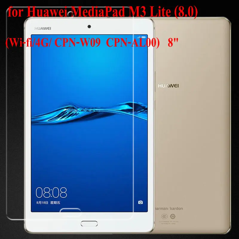 HW M3 Lite 8.0 Закаленное Стекло Экран протектор чехол пленка для Huawei MediaPad M3 Lite 8,0 CPN-W09 CPN-AL00 " Стекло - Цвет: HW M3 Lite 8.0