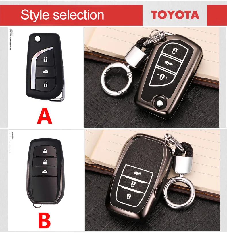 Цинковый сплав+ светящийся чехол для дистанционного ключа для Toyota Corolla Camry RAV4 Aygo CHR Avensis Yaris для corolla Prius Корона
