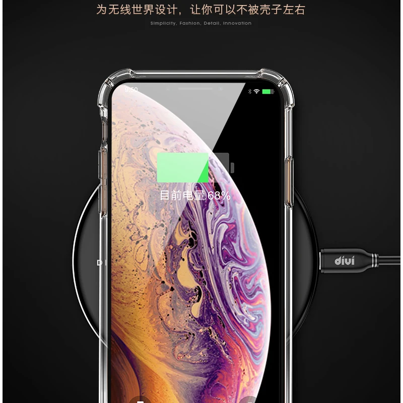 Мягкий противоударный прозрачный силиконовый чехол для iphone XS Max с подушкой