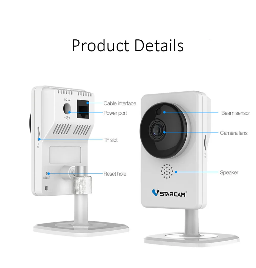 VStarcam C92S 2-мегапиксельная IP камера, мини умная инфракрасная камера ночного видения, 1080 P, Wi-Fi, беспроводная домашняя камера безопасности, 107, широкоугольная P2P