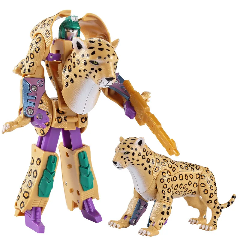Cheetah Мальчики Трансформация Робот фигурка пластиковая модель зоопарк тигра льва панды Орел слон ребенок взрослый образование коллекция игрушек - Цвет: Cheetah