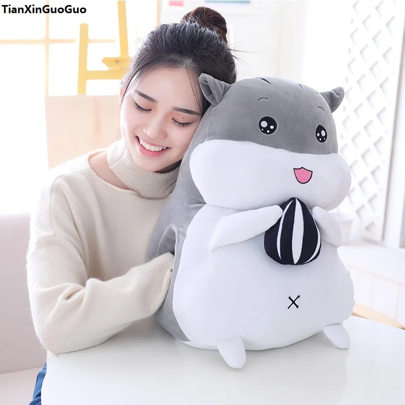Большая 50 см милая плюшевая игрушка хомяк мягкая кукла грелка для рук подушка