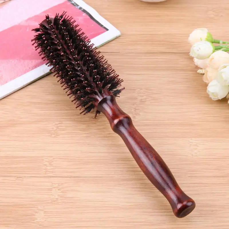 1 шт. натуральная древесина рулон гребень щетина Антистатическая кудрявая ручка